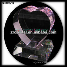 К9 лазерный 3D розовый Кристалл сердце с базы